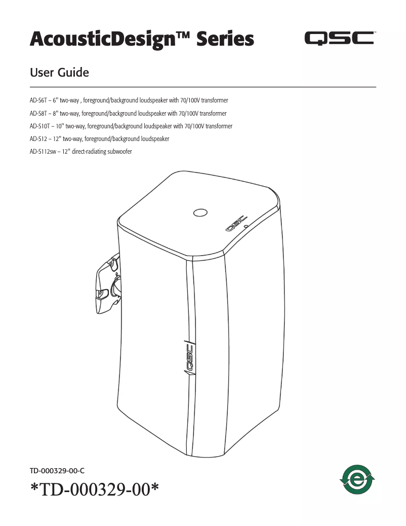 First page image of the manual for AD-S6T