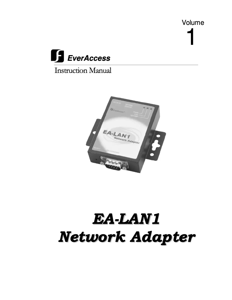 First page image of the manual for EA-LAN1