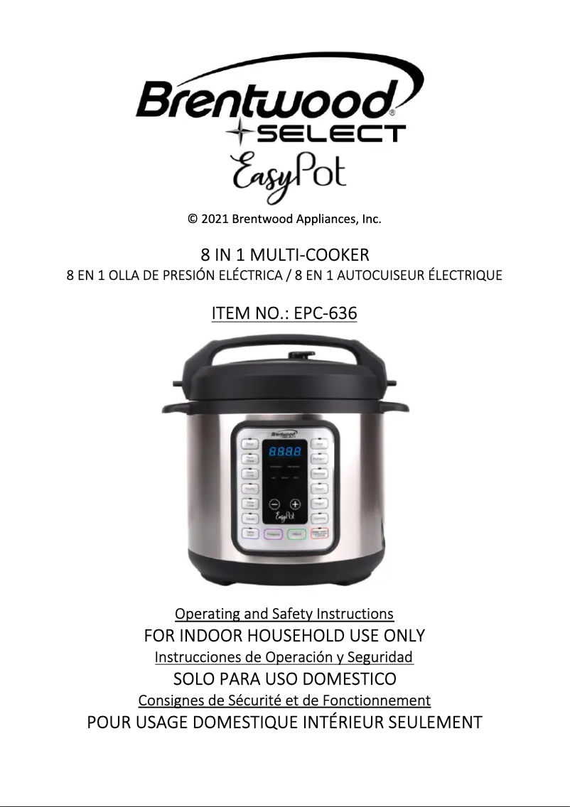 Page 1 of the manual User Manual Brentwood EPC-636
