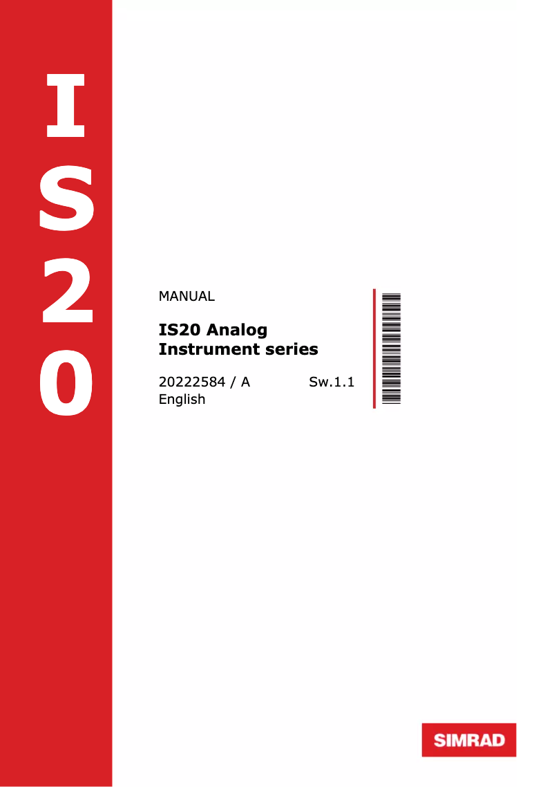 Image de la première page du manuel de l'appareil IS20 Analog