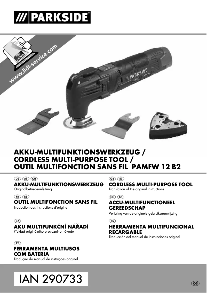 Page 1 of the manual User Manual Parkside PAMFW 12 B2