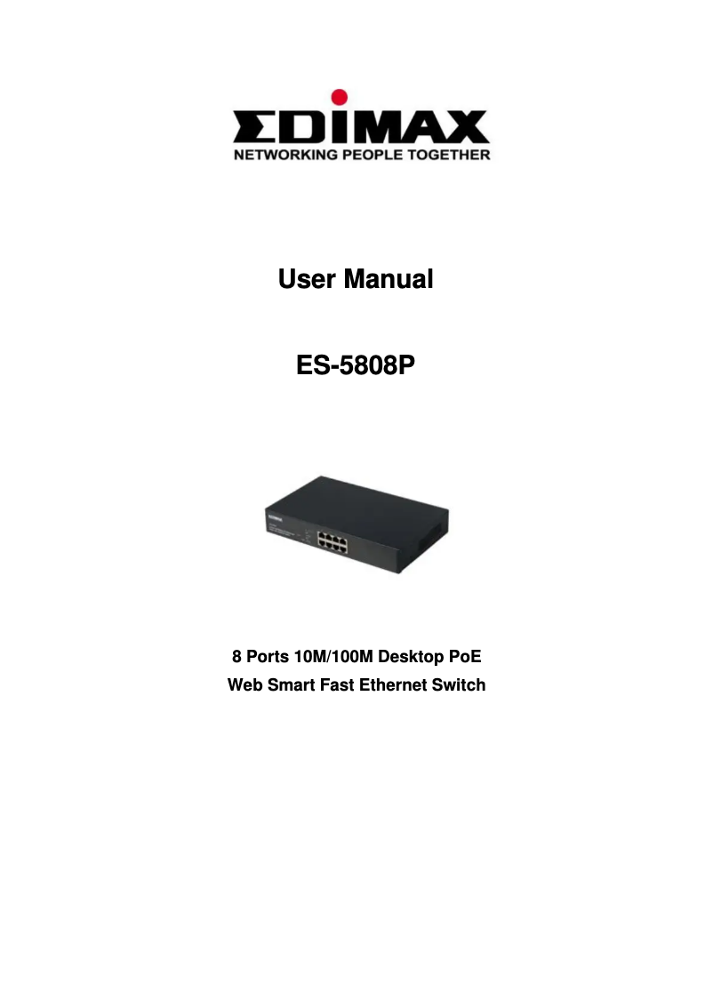 First page image of the manual for ES-5808P