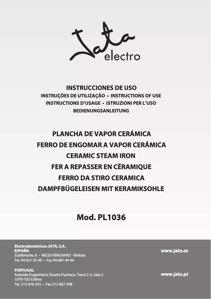 First page image of the manual for PL1036