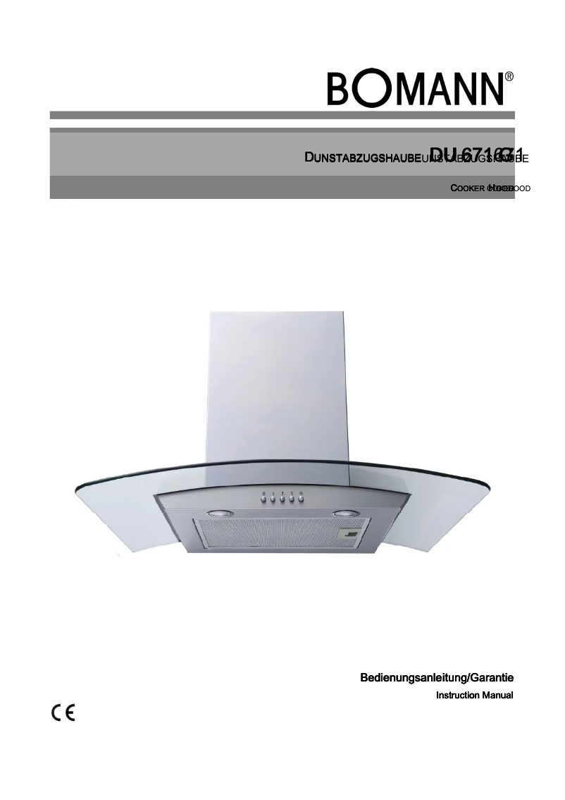 First page image of the manual for DU 671 G