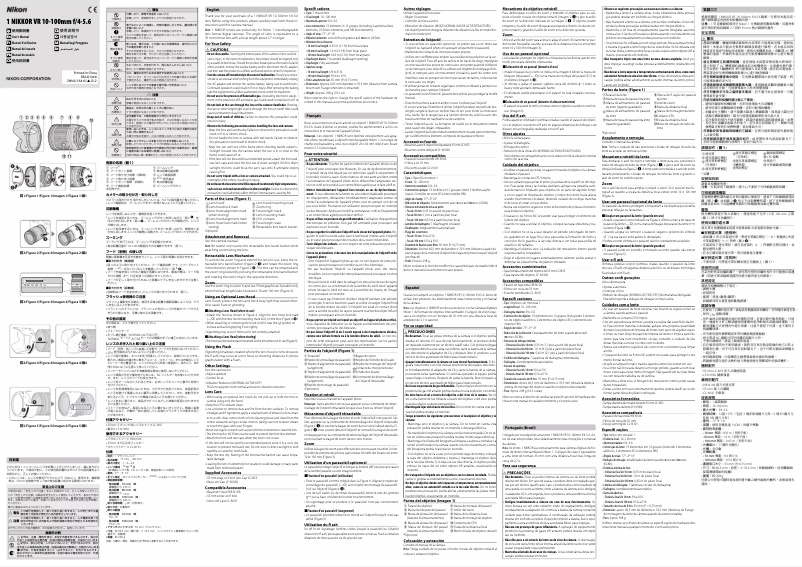 First page image of the manual for 1 Nikkor VR 10-100mm f/4-5.6