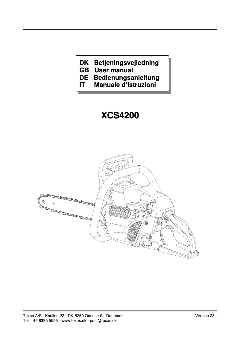 First page image of the manual for XCS4200