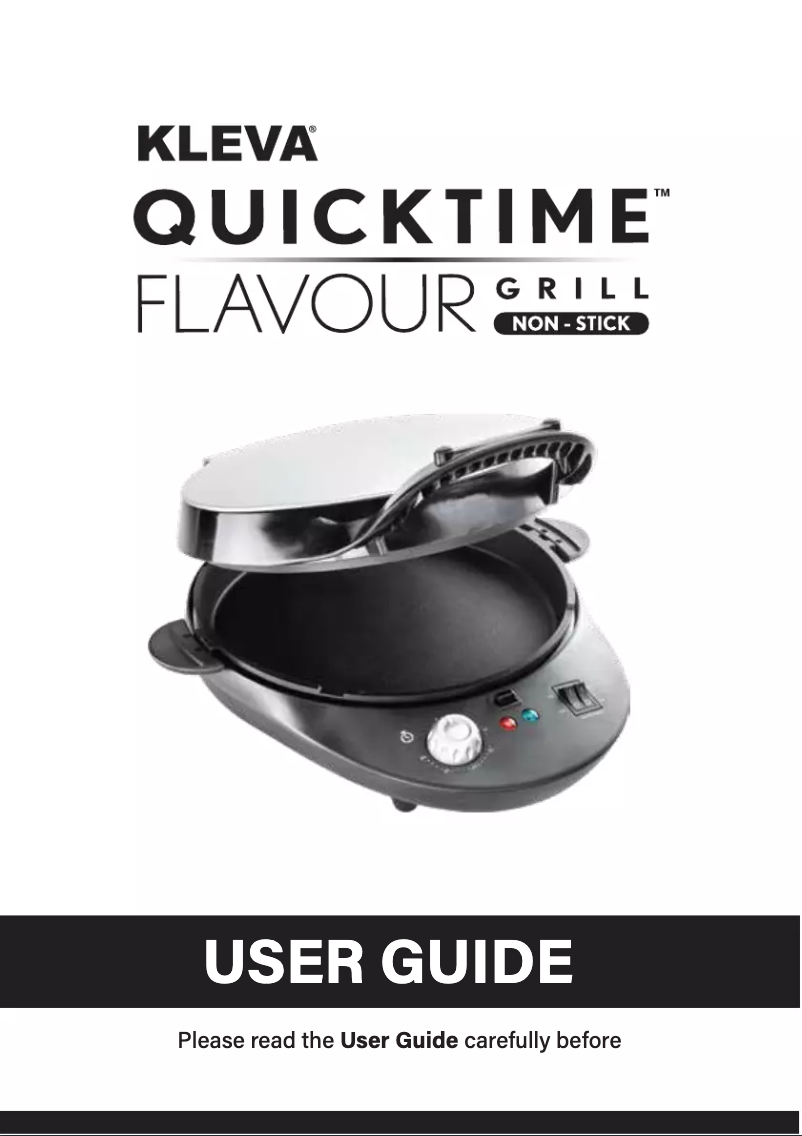 Page 1 of the manual User Manual Kleva QuickTime Flavour Grill