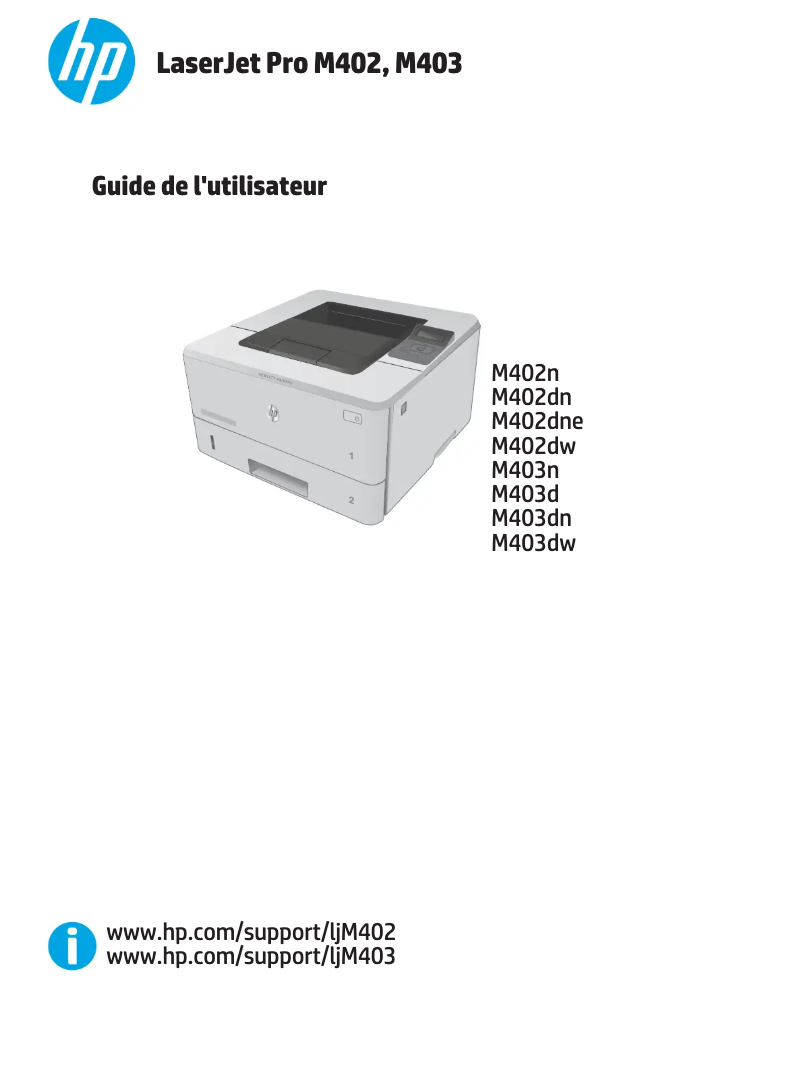 Page 1 of the manual User Manual HP LaserJet Pro M402