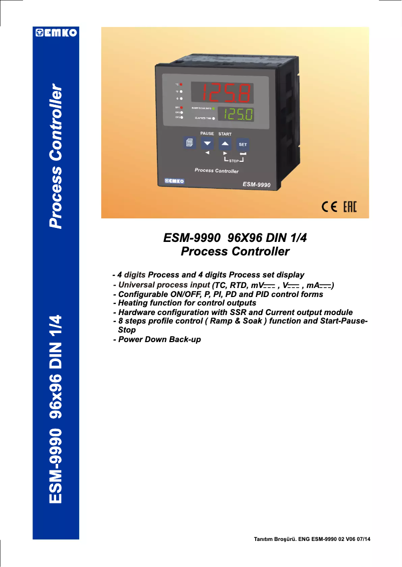First page image of the manual for ESM-9990