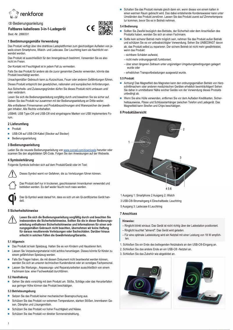 Page 1 of the manual User Manual Renkforce RF-QiWC3in1-01