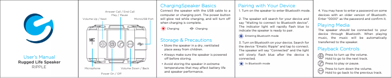 First page image of the manual for Ripple
