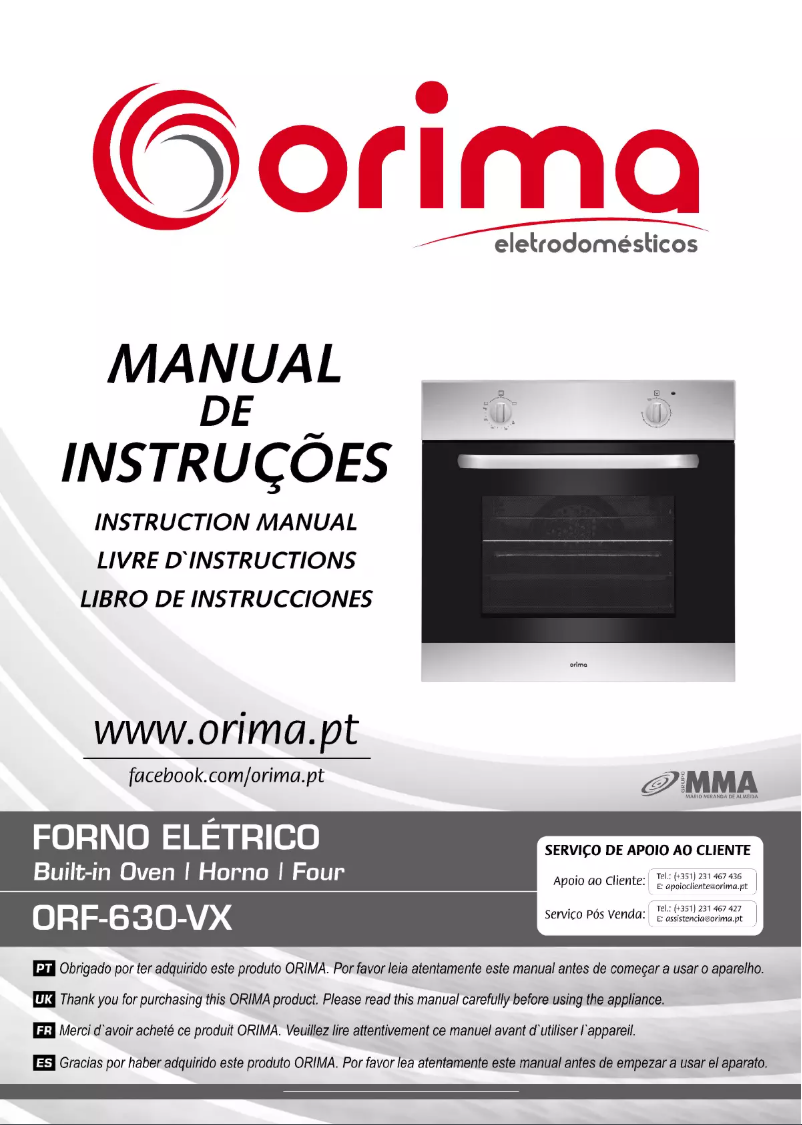 First page image of the manual for ORF 630 VX