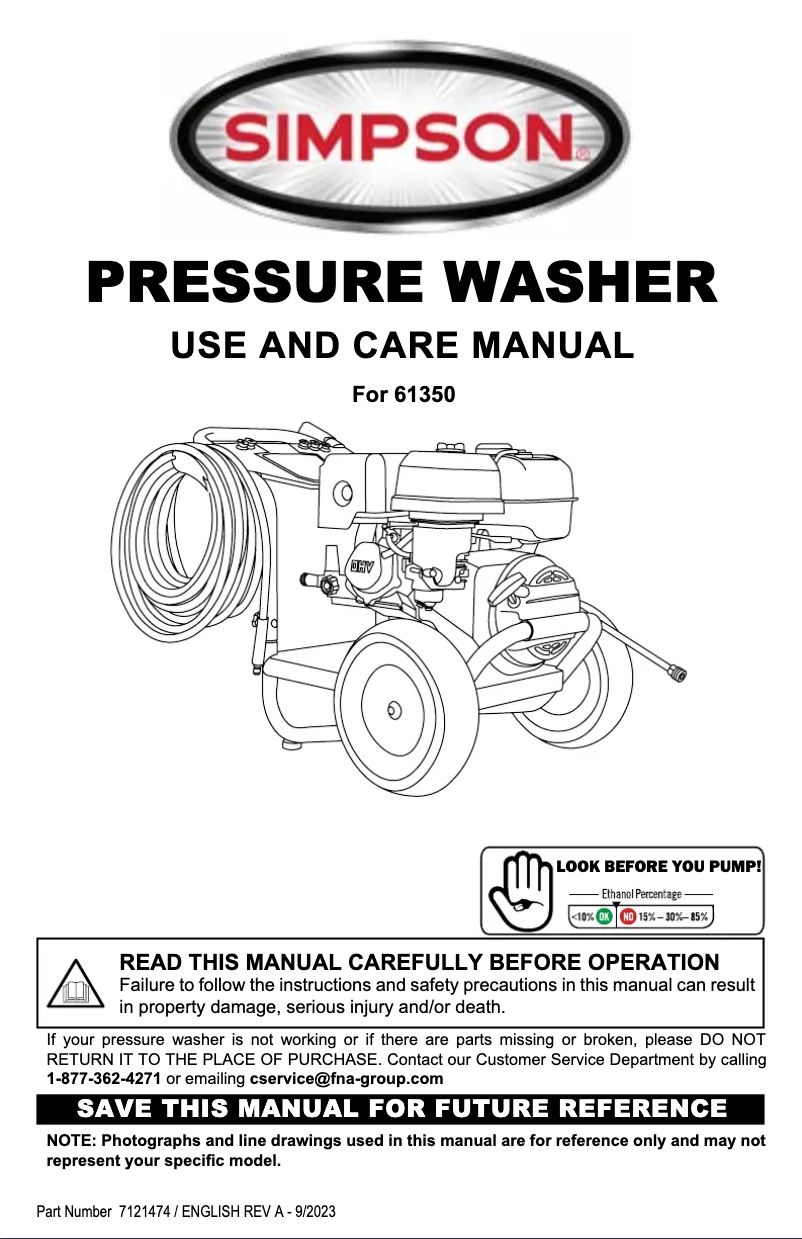 First page image of the manual for Pro Series PS61350