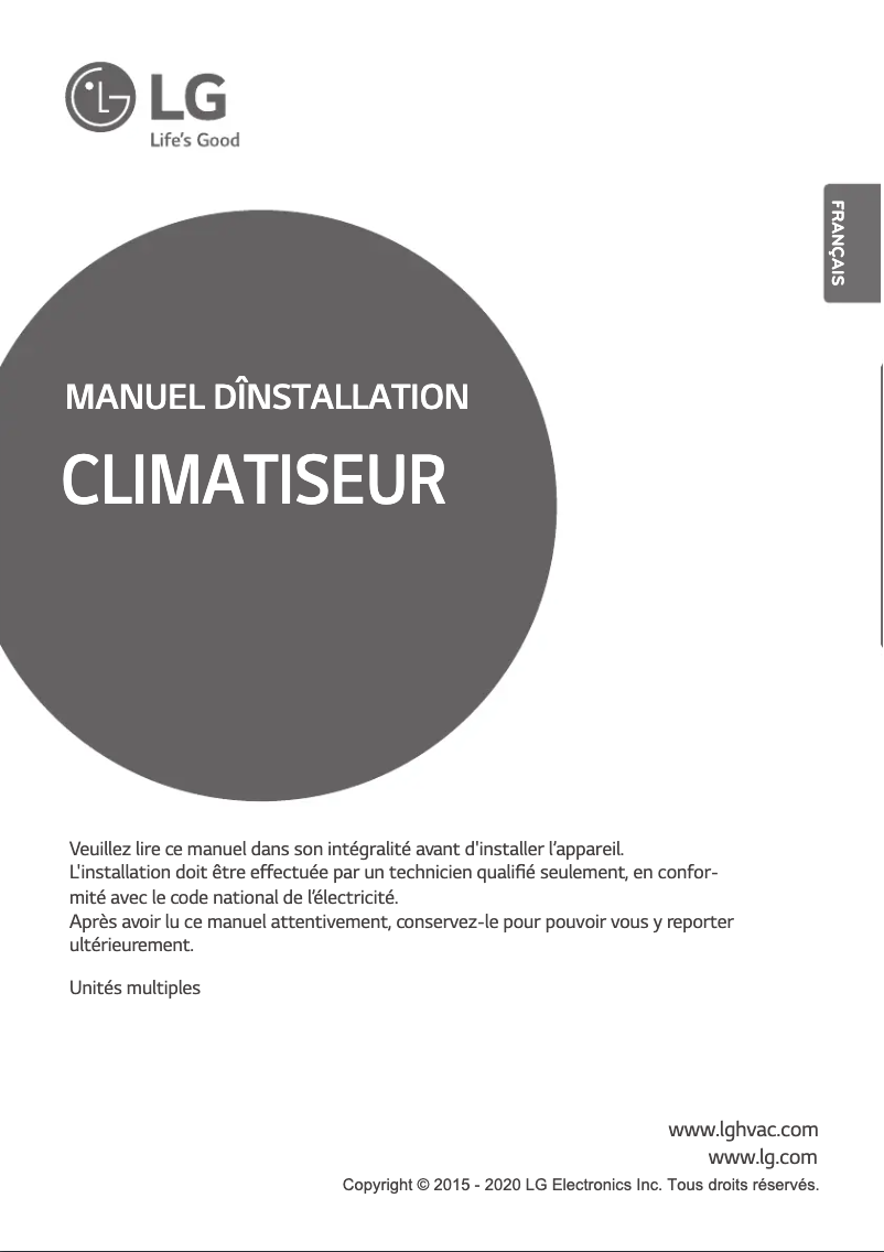 First page image of the manual for LMU180HV