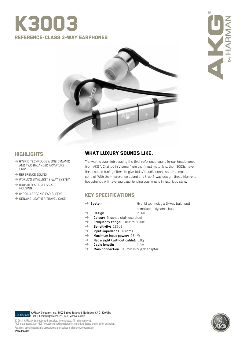 First page image of the manual for K3003