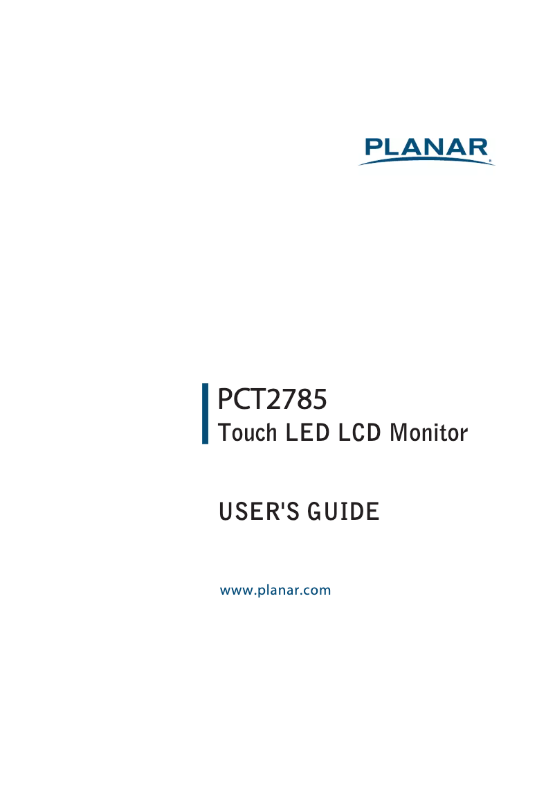 First page image of the manual for PCT2785