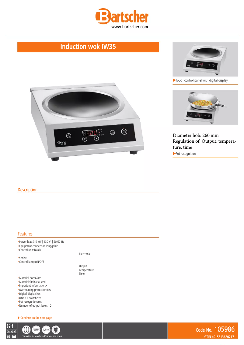 First page image of the manual for IW35