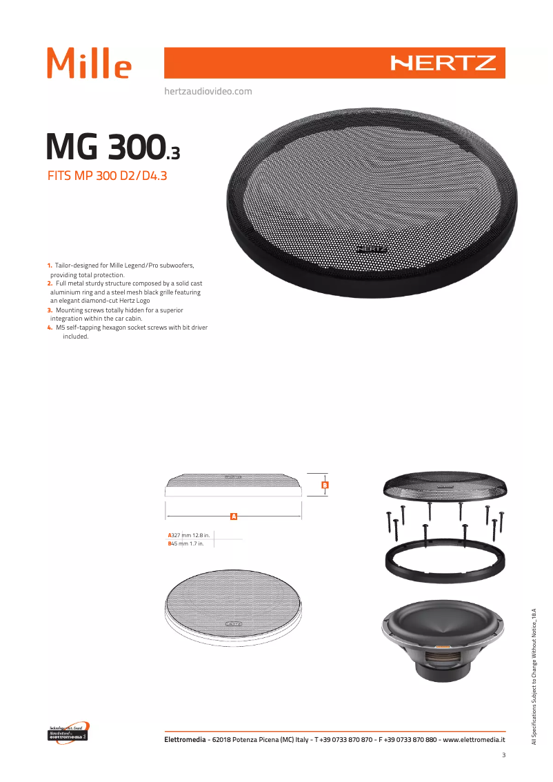 Image de la première page du manuel de l'appareil Mille MG 300.3