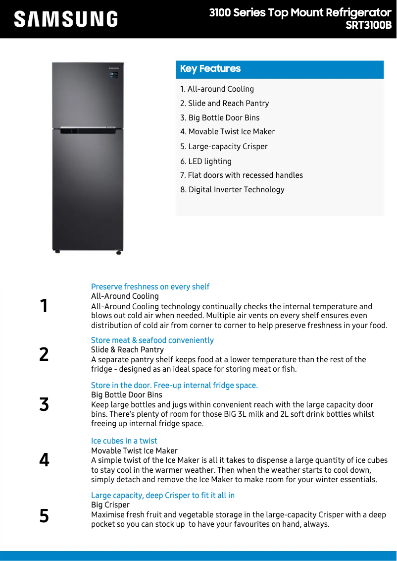 First page image of the manual for SRT3100B