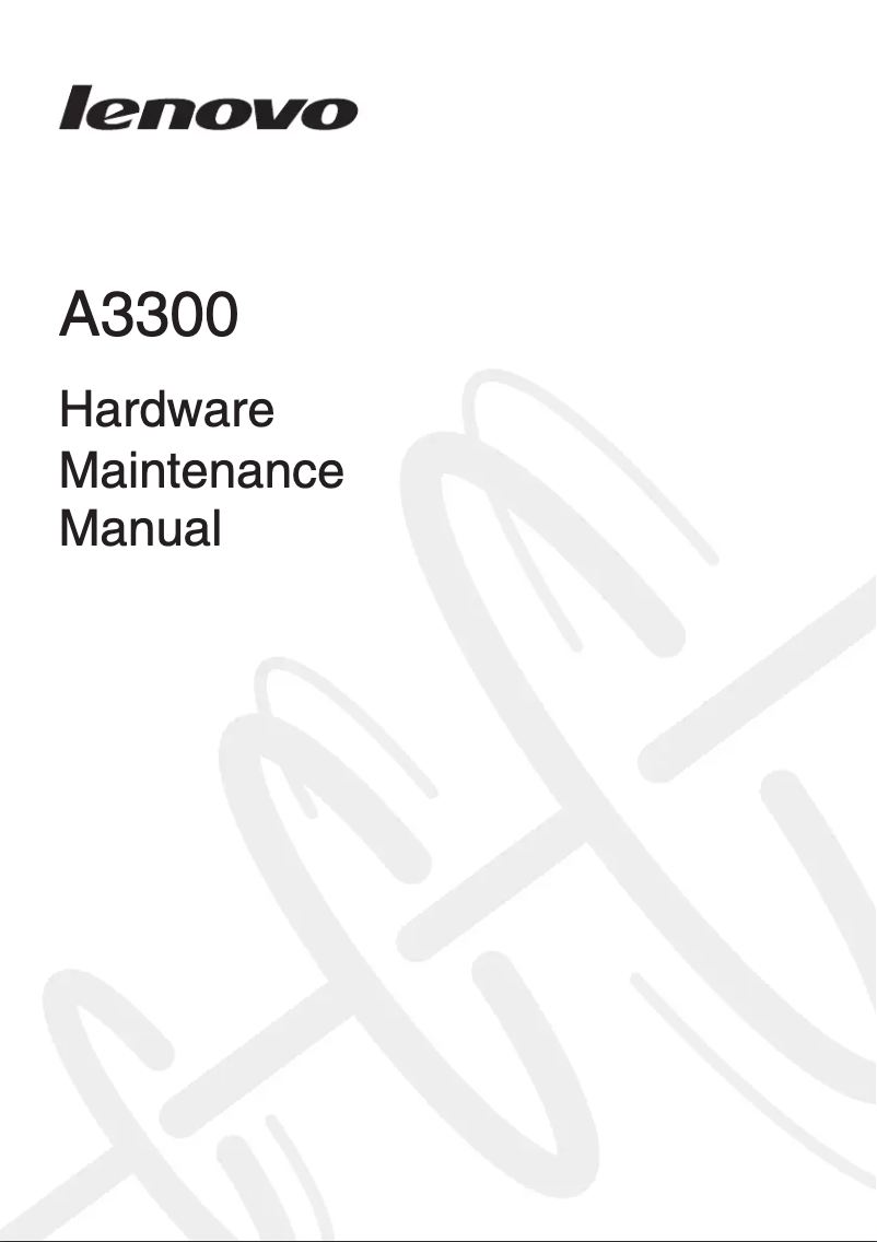 Page 1 of the manual User Manual Lenovo IdeaTab A3300