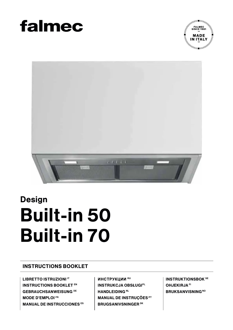 First page image of the manual for Built-in 50