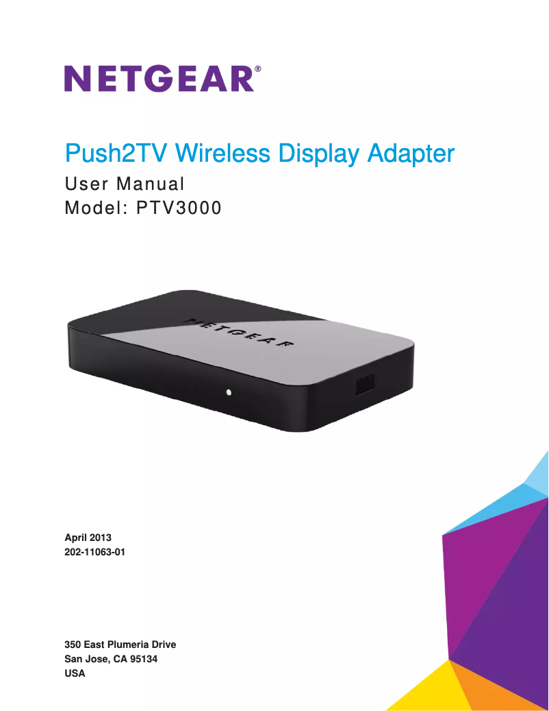 Page 1 of the manual User Manual Netgear PTV3000