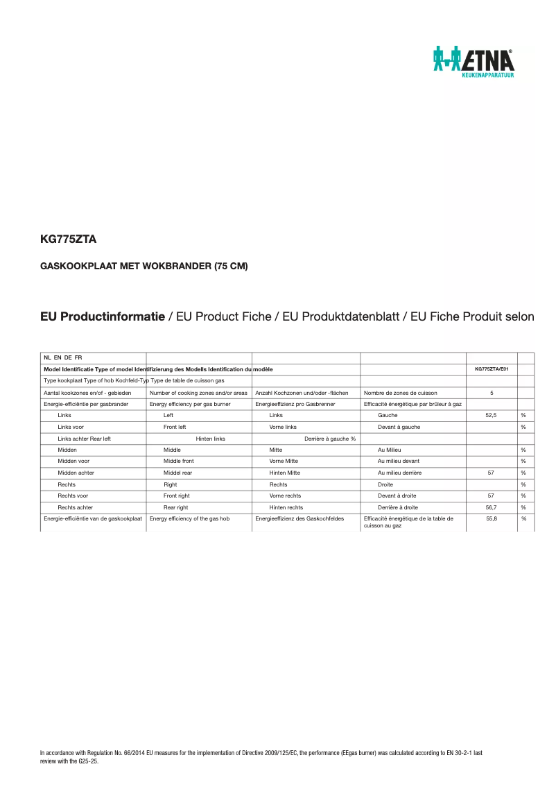First page image of the manual for KG775ZTA