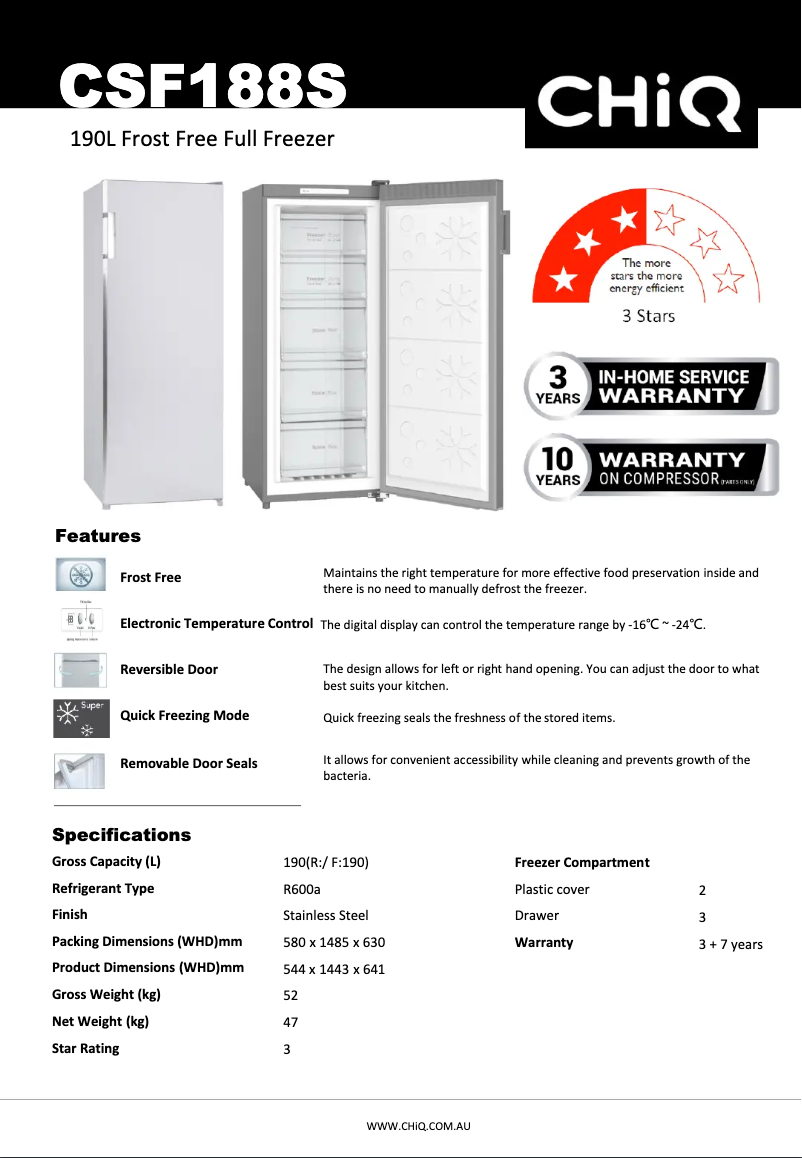 Image de la première page du manuel de l'appareil CSF188S