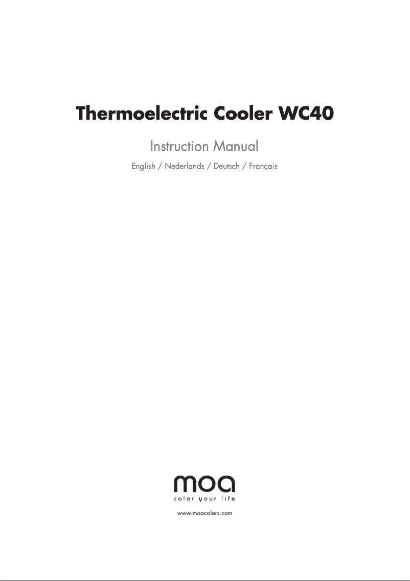 Page 1 of the manual User Manual Moa WC40