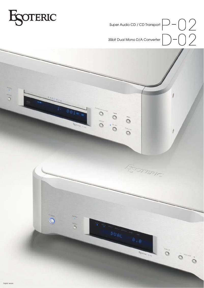 Page 1 of the manual Brochure Esoteric D-02