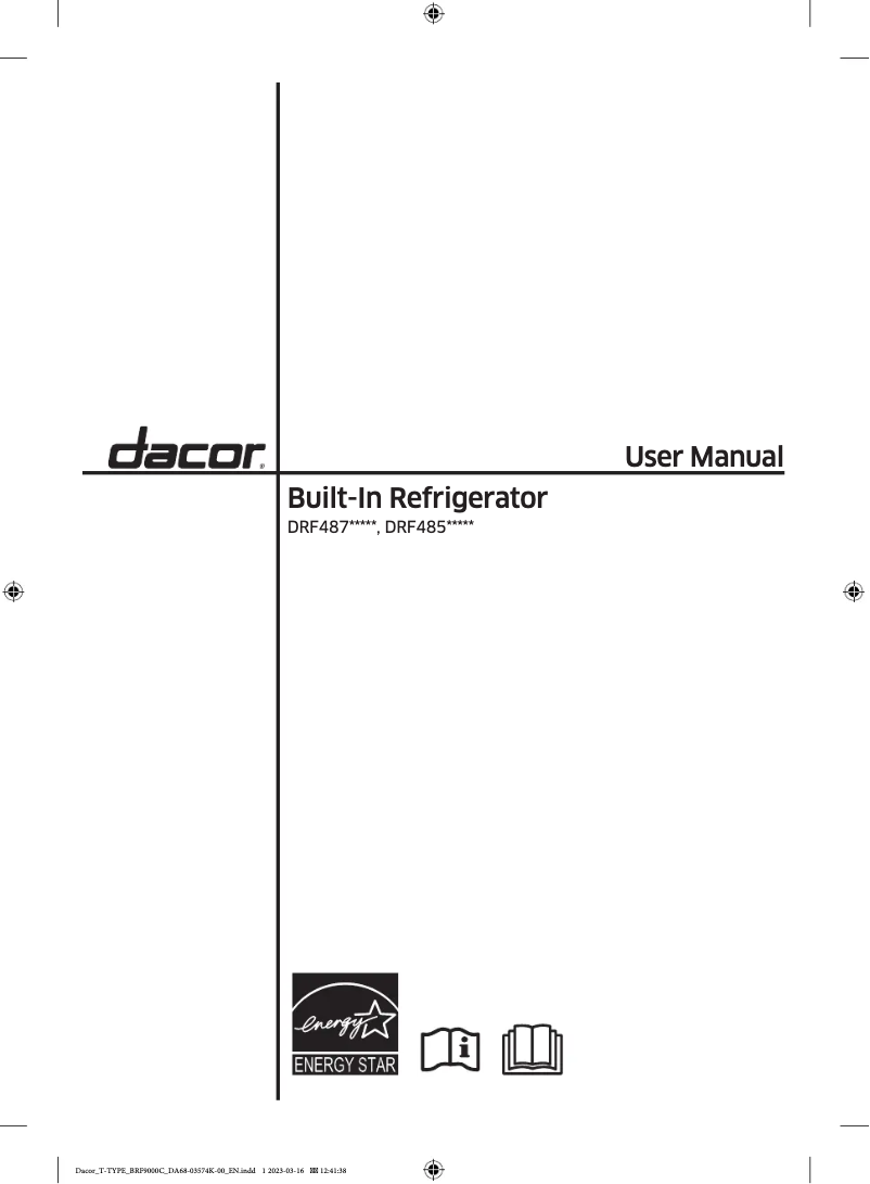 Page 1 of the manual User Manual Samsung DRF485300AP