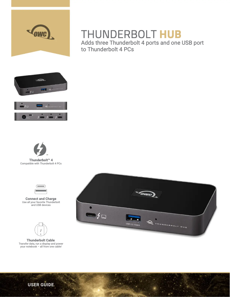 Page 1 of the manual User Manual OWC Thunderbolt Hub