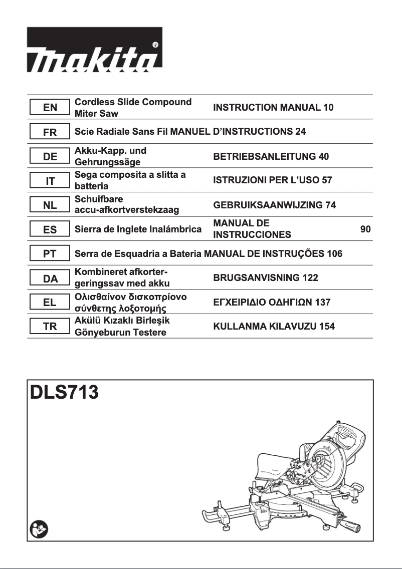 Page 1 of the manual User Manual Makita DLS713