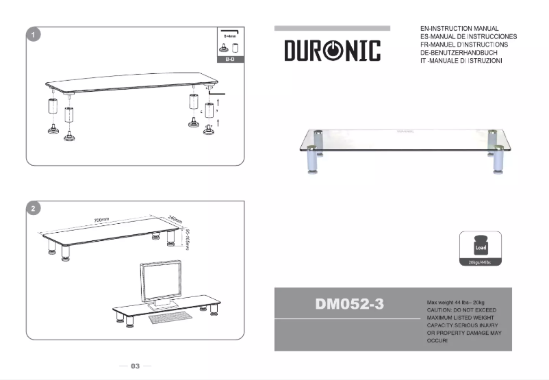 Page 1 of the manual User Manual Duronic DM052-3