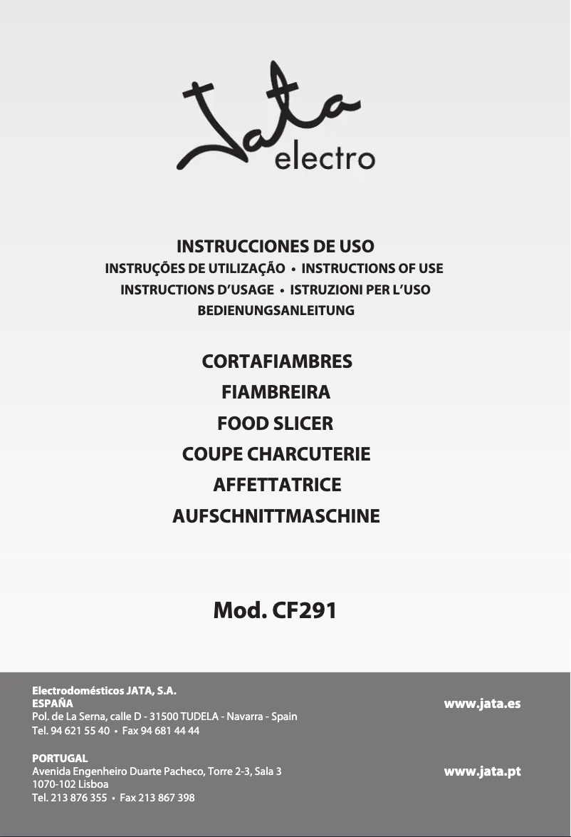 First page image of the manual for CF291