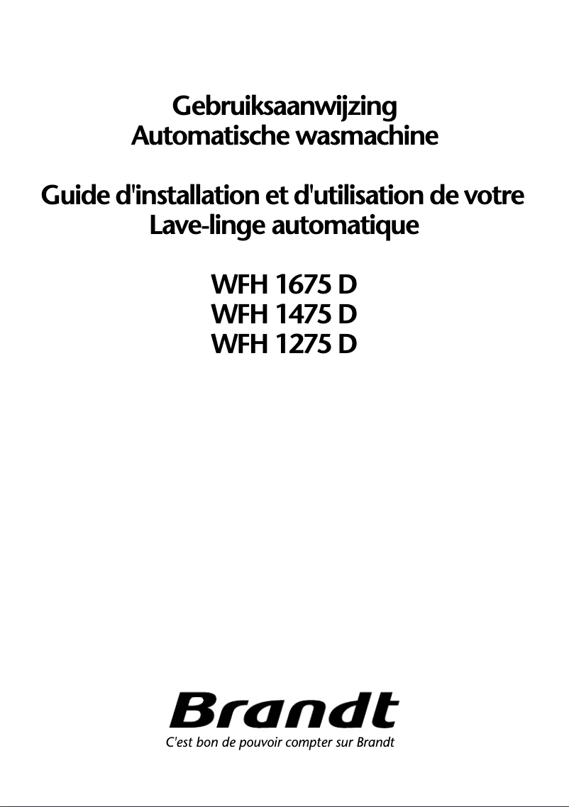 First page image of the manual for WFH 1275 D