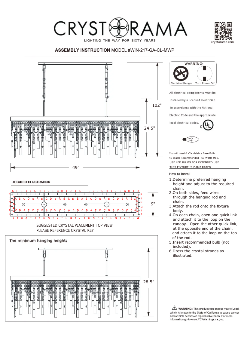 Page 1 of the manual User Manual Crystorama Winfield WIN-217-GA-CL-MWP