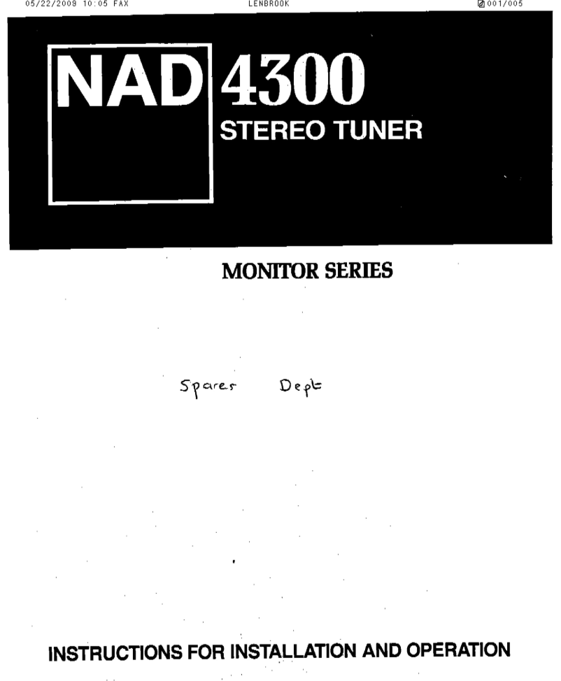 First page image of the manual for 4300