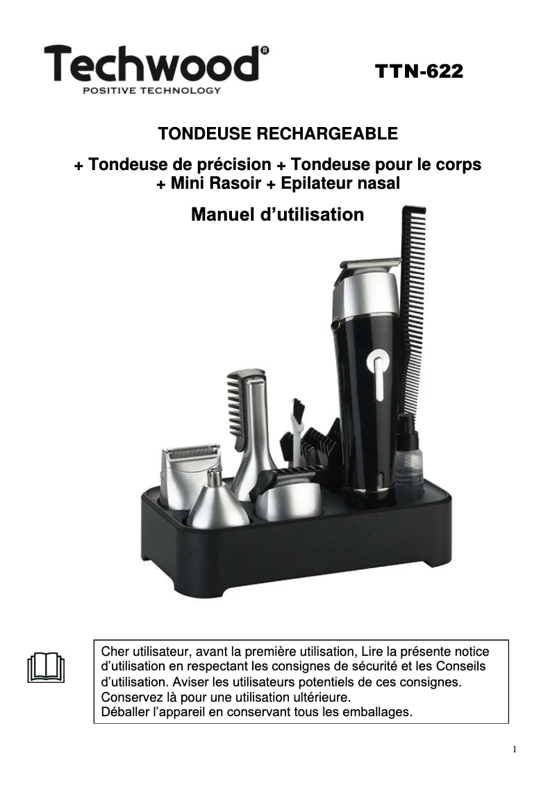 First page image of the manual for TTN-622