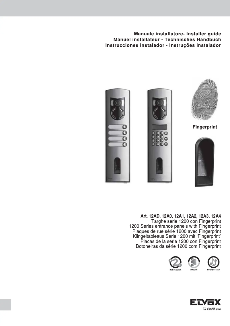Page 1 of the manual User Manual Vimar ELVOX 12AD
