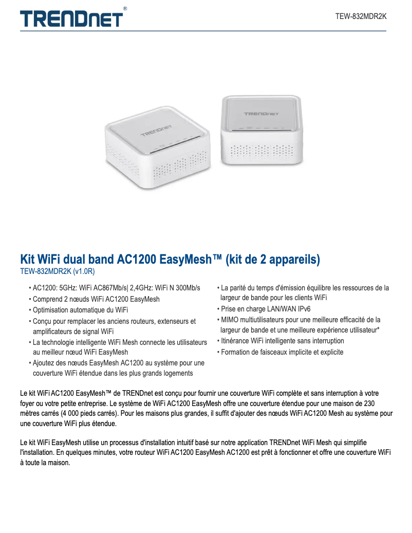First page image of the manual for TEW-832MDR2K