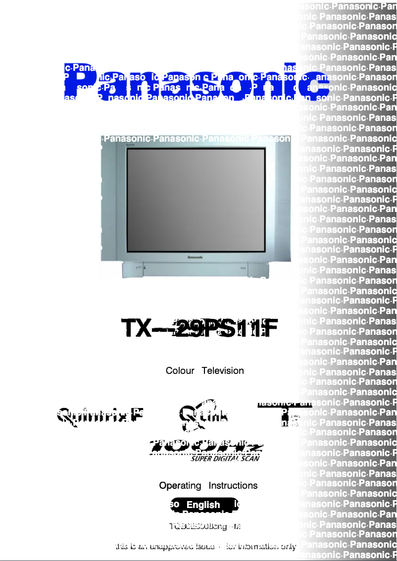First page image of the manual for TX-29PS11F