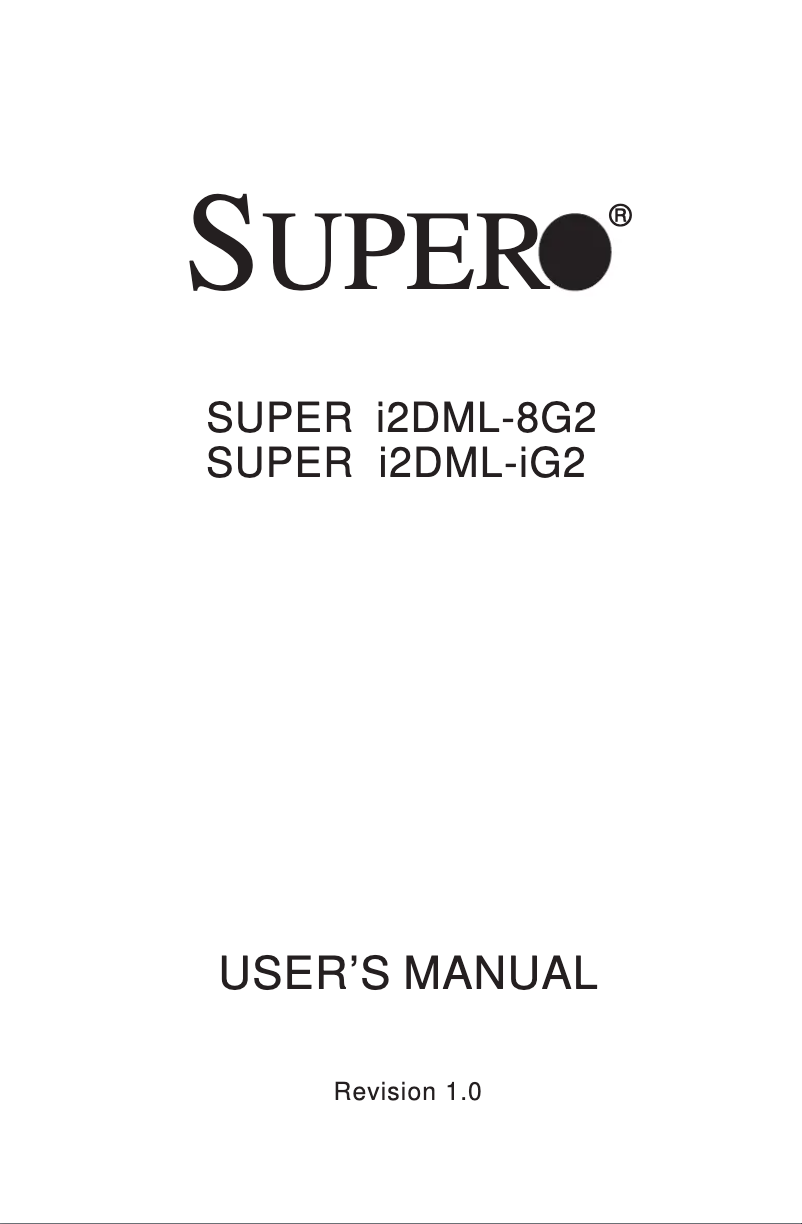 First page image of the manual for I2DML-iG2