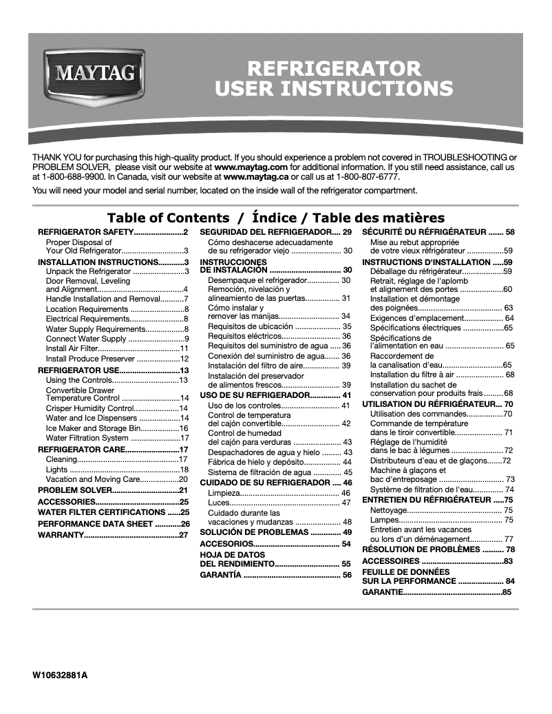 First page image of the manual for MSB26C6MDM