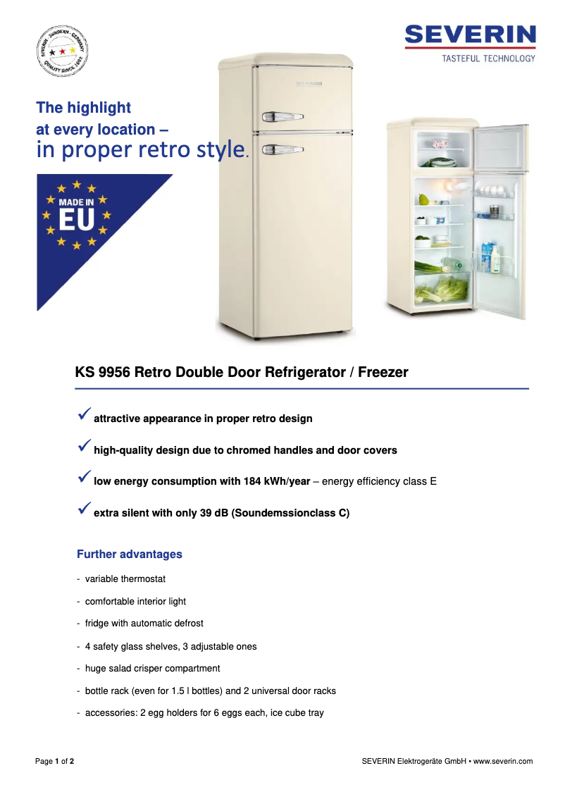 First page image of the manual for KS 9956