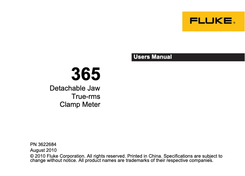 First page image of the manual for 365