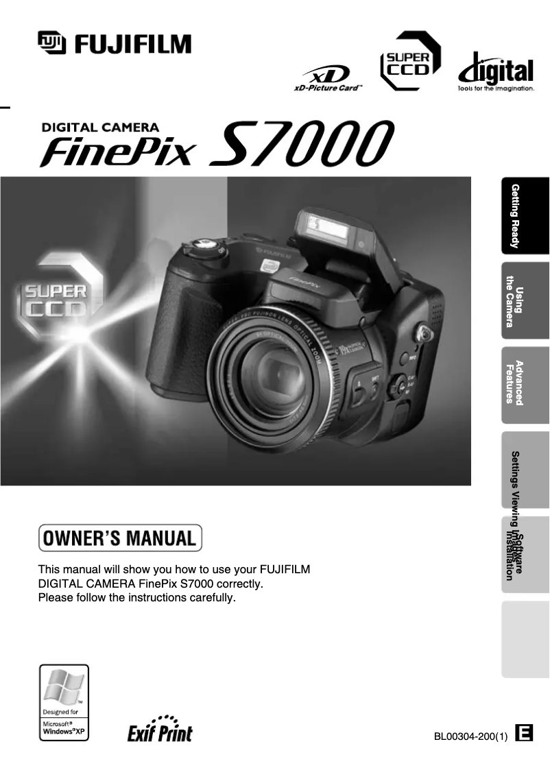 Page 1 de la notice Manuel utilisateur Fujifilm FinePix S7000