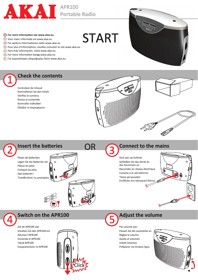 Page 1 of the manual User Manual AKAI APR100RD