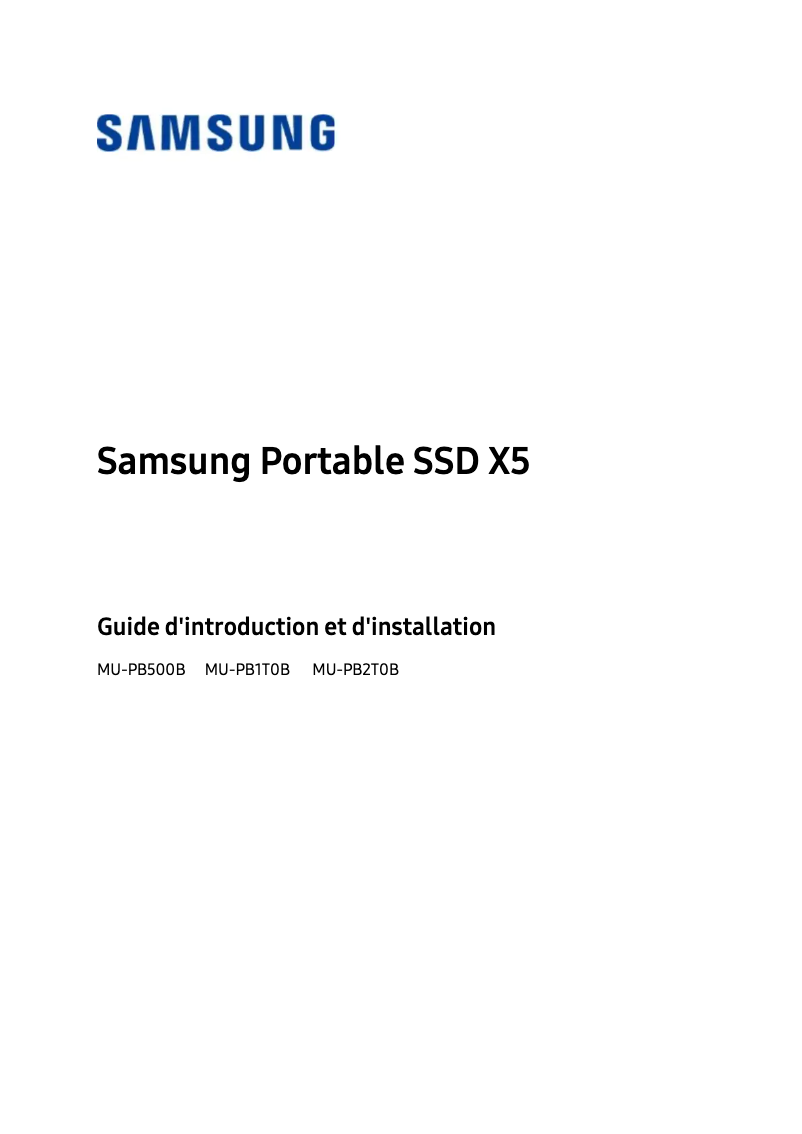Page 1 of the manual User Manual Samsung MU-PB500B