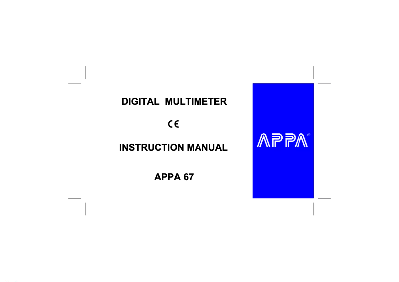 First page image of the manual for 67